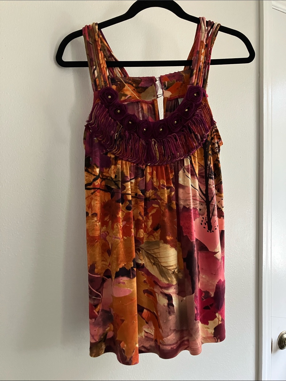ECI sleeveless top floral small whimsy